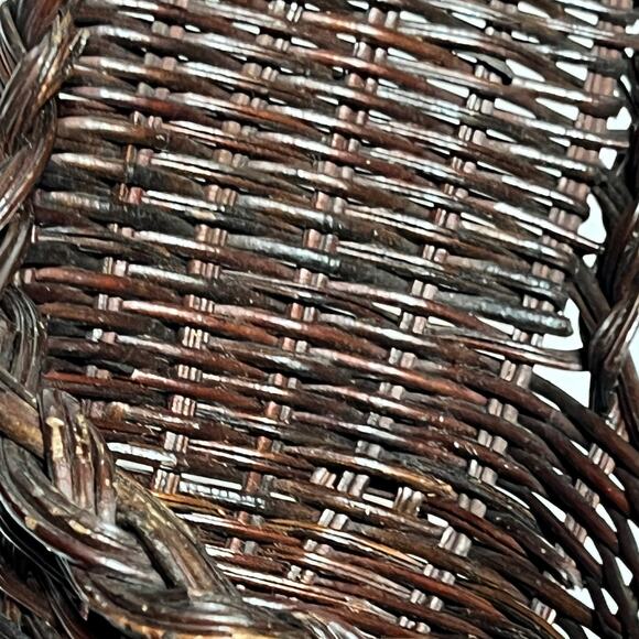 wicker rattan cornucopia wall pocket hang basket horn of plenty rustic woven - Picture 13 of 16